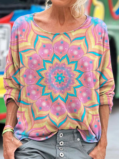 Lotus Kaleidoscope Print Long Sleeve