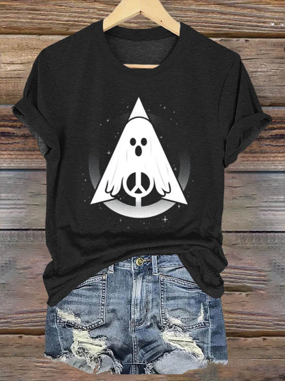 Peace And Love Ghost Haloween Art Print T-shirt