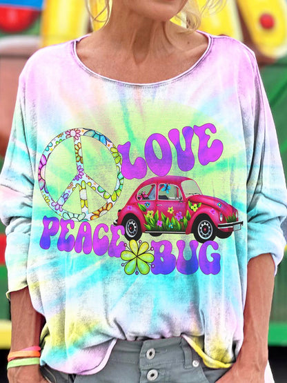 Tie-Dye Hippie Van Print Long Sleeve