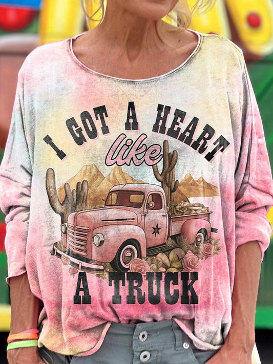 I Got A Heart Like A Truck Print Long Sleeve T-shirt