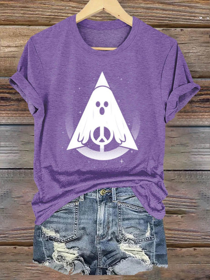 Peace And Love Ghost Haloween Art Print T-shirt