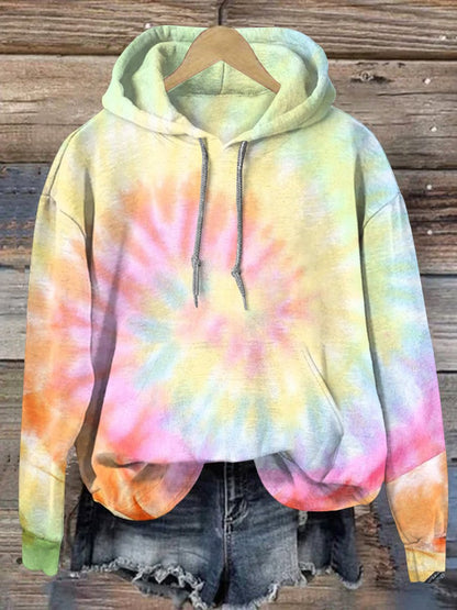 Colorful Tie dye Hippie Print Casual Hoodie Sweatshirt