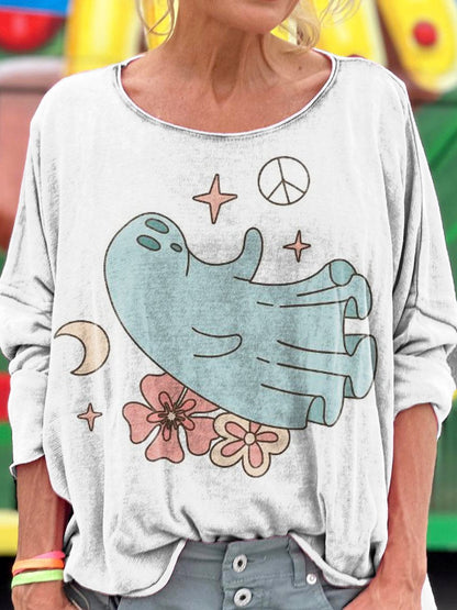 Little Ghost Hippie Print Long Sleeve