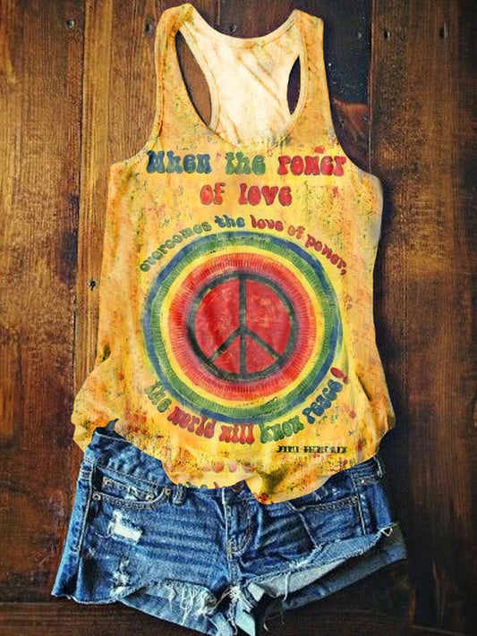 Women's Hippie Print Casual Tank Top