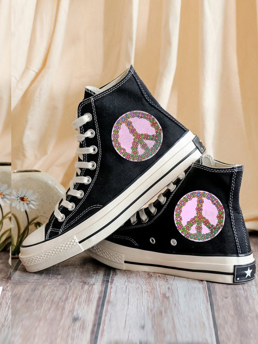 Peace Sign Hippie Canvas Shoes