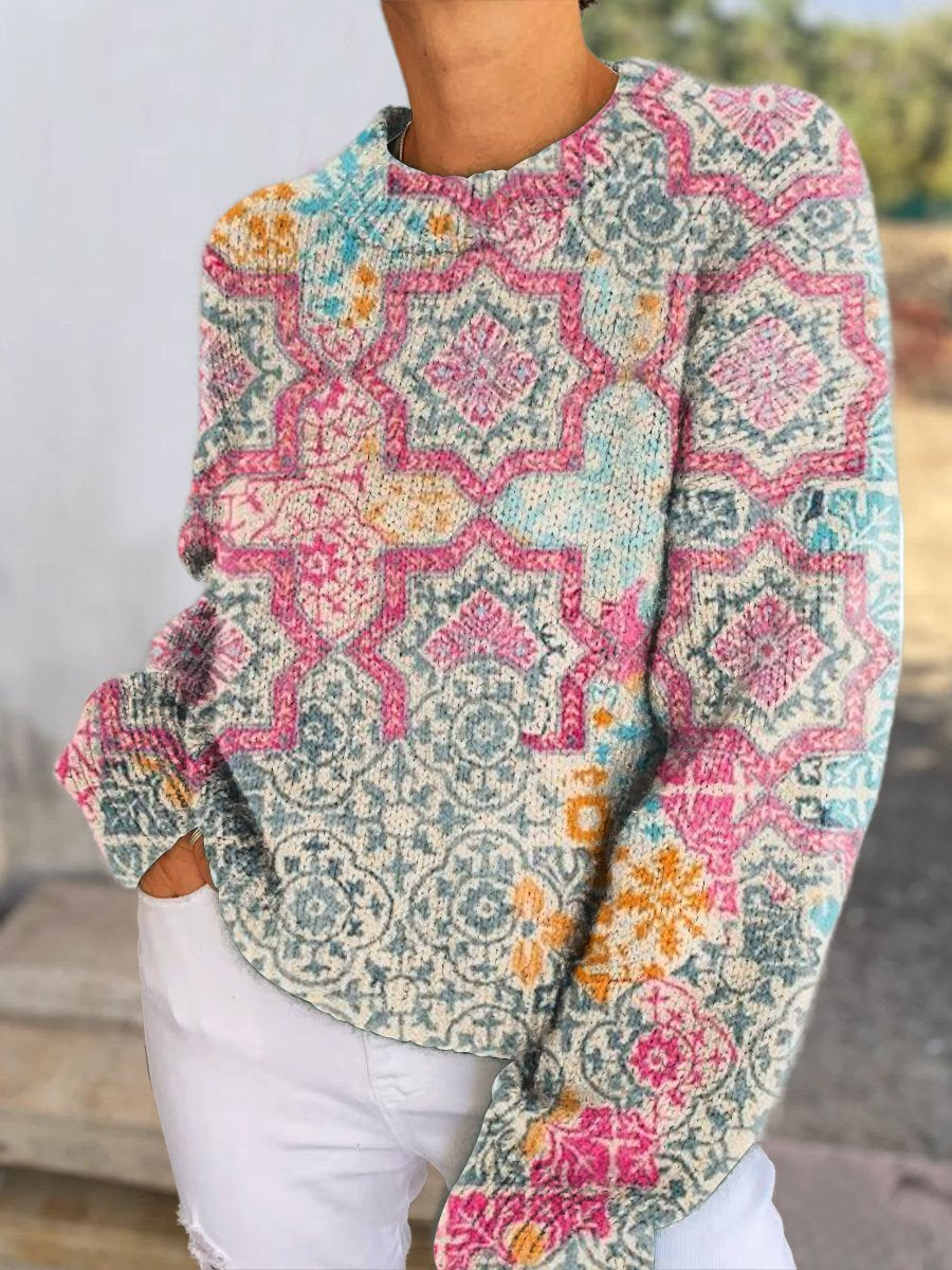 Women's Retro Casual Pullover Sweater