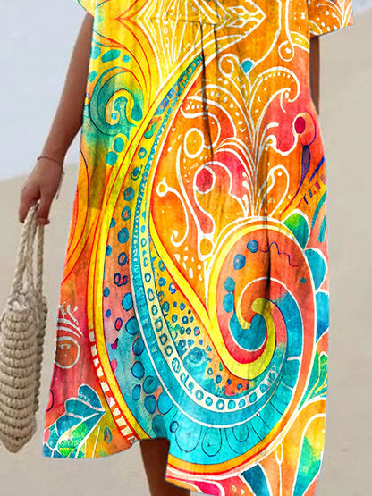 Women's Hippie Psychedelic Art Casual Dress