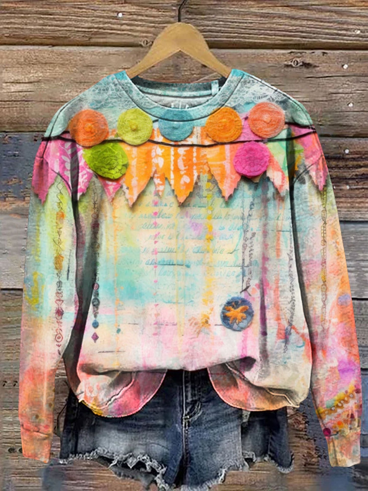 Women's Tie-Dye Art Print Casual Sweatshirt