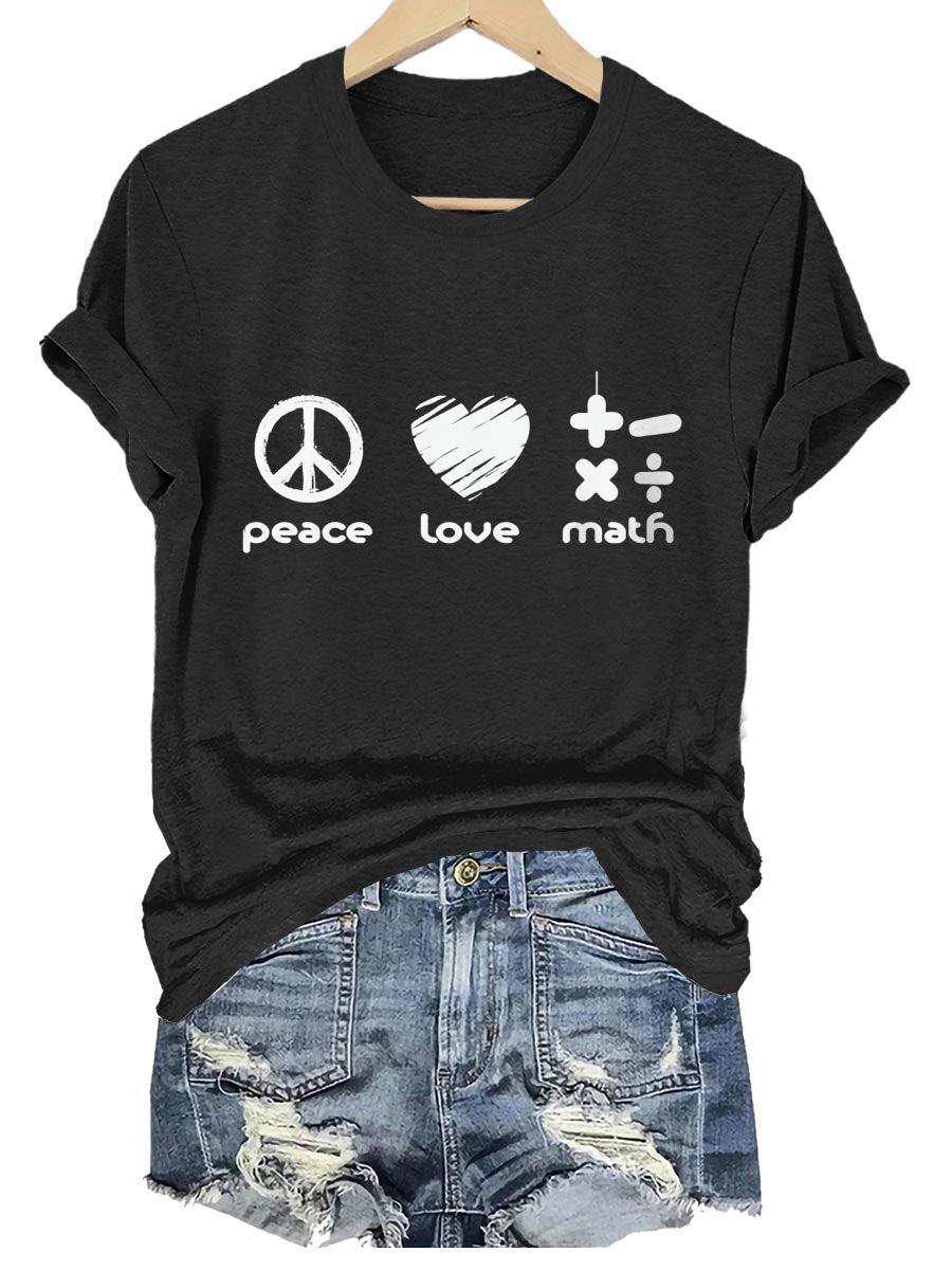 Peace Love Math Art Print T-shirt