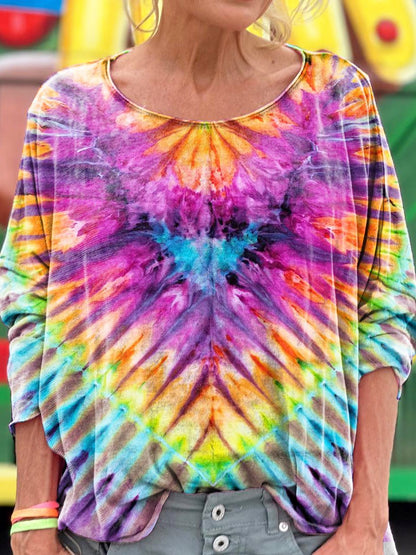 Women's Colorful Hippie Print T-shirt