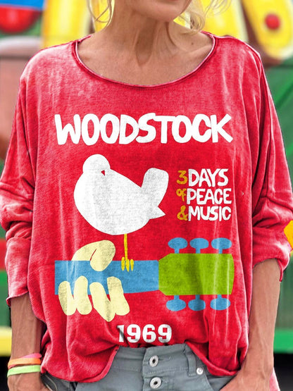 Women's Woodstock 1969 Print Long Sleeve Top