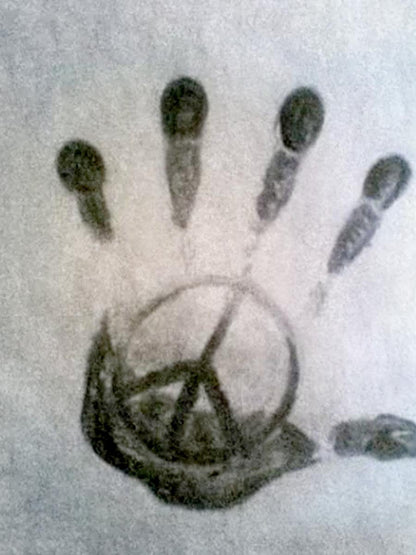 Peace Symbol Handprint Hippie Art Print T-shirt