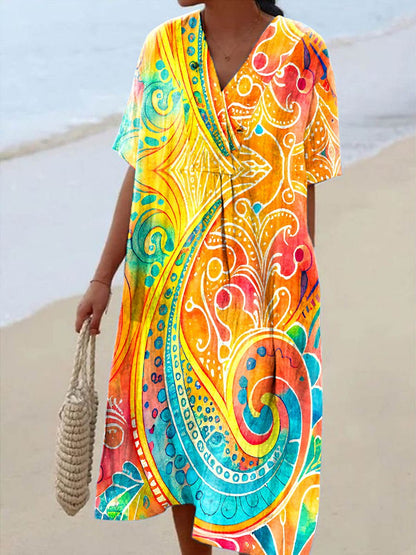 Women's Hippie Psychedelic Art Casual Dress