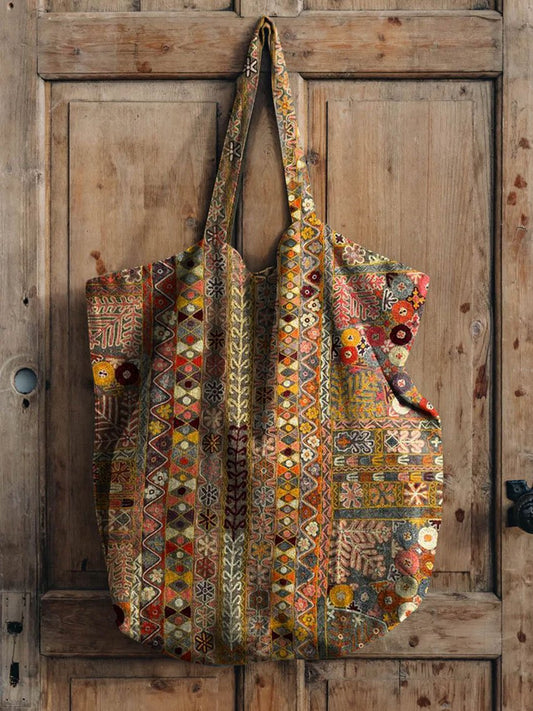 Retro Ethnic Style Printed Casual Canvas Bag