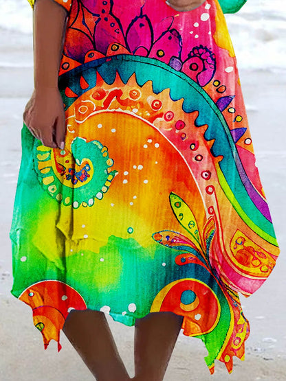 Women's Hippie Psychedelic Art Casual Dress