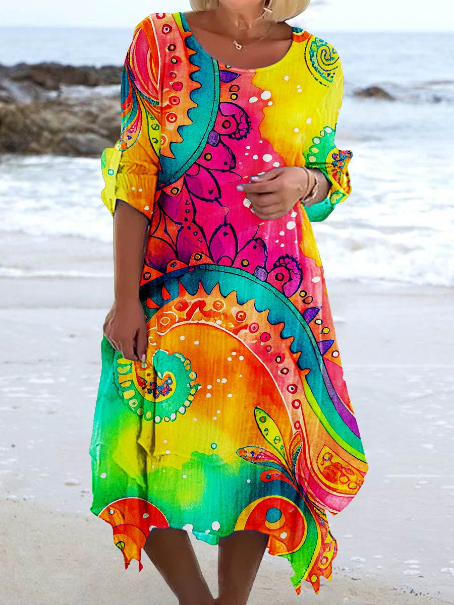 Women's Hippie Psychedelic Art Casual Dress