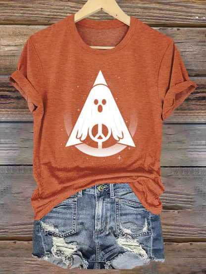 Peace And Love Ghost Haloween Art Print T-shirt