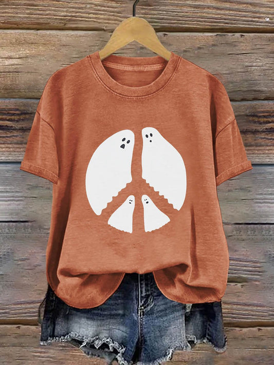 Paece And Love Ghost Halloween Art Print T-shirt