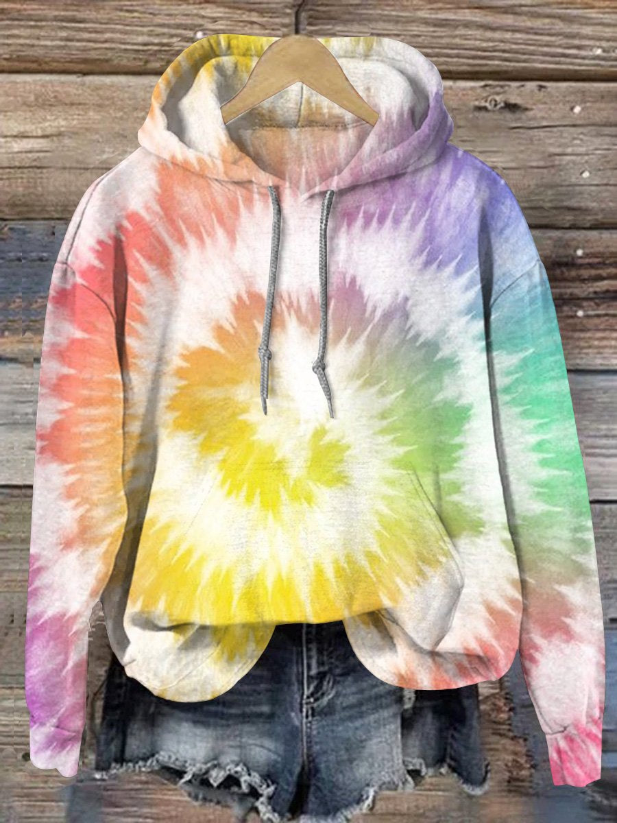 Colorful Tie dye Hippie Print Casual Hoodie Sweatshirt