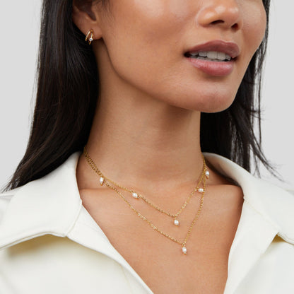 Kayla Pearl Drop Layered Necklace