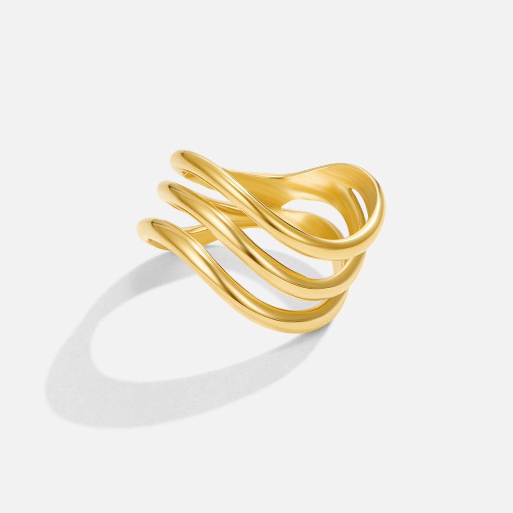 Kiya Layered Gold Ring – WAKESECTION