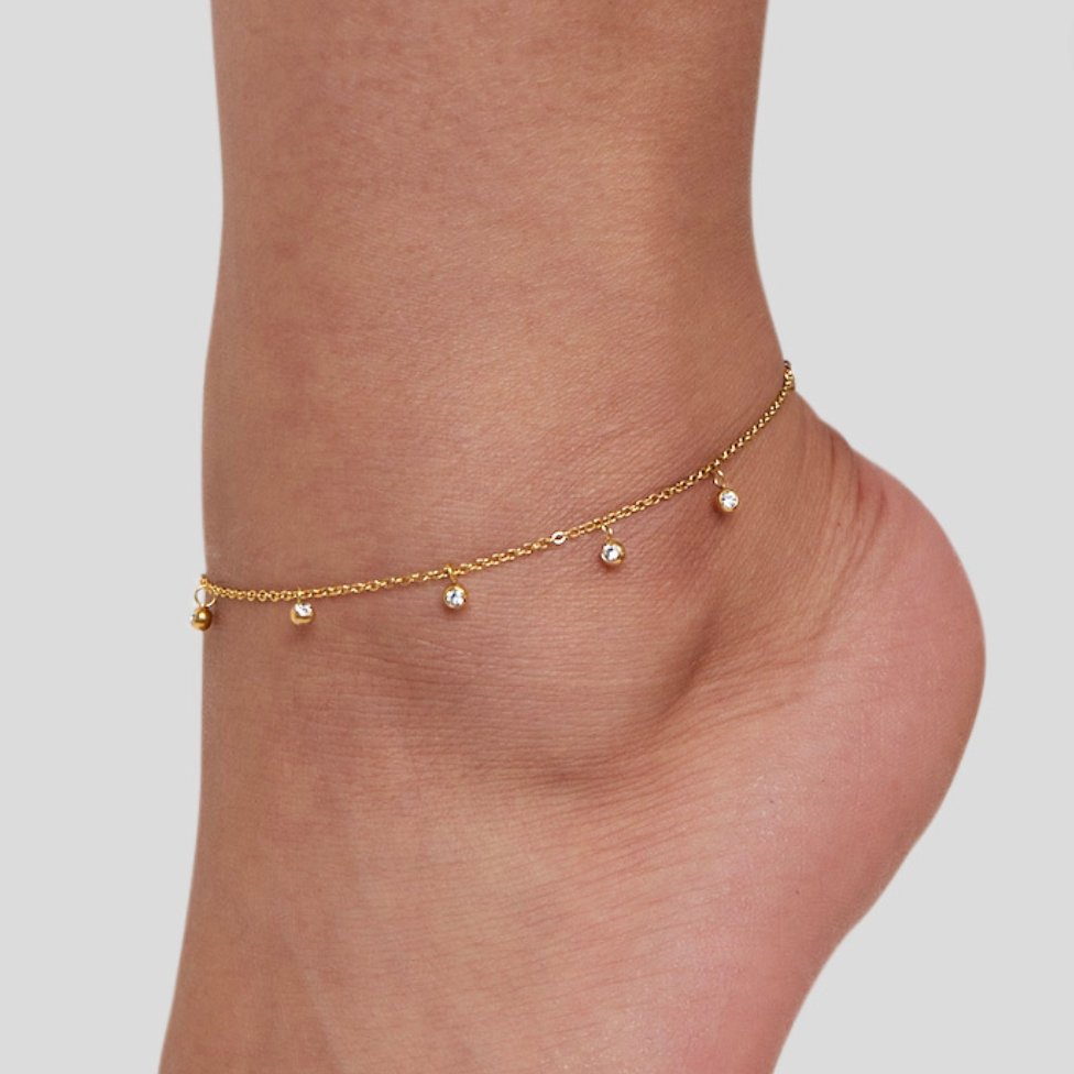 Lana Crystal Droplet Anklet