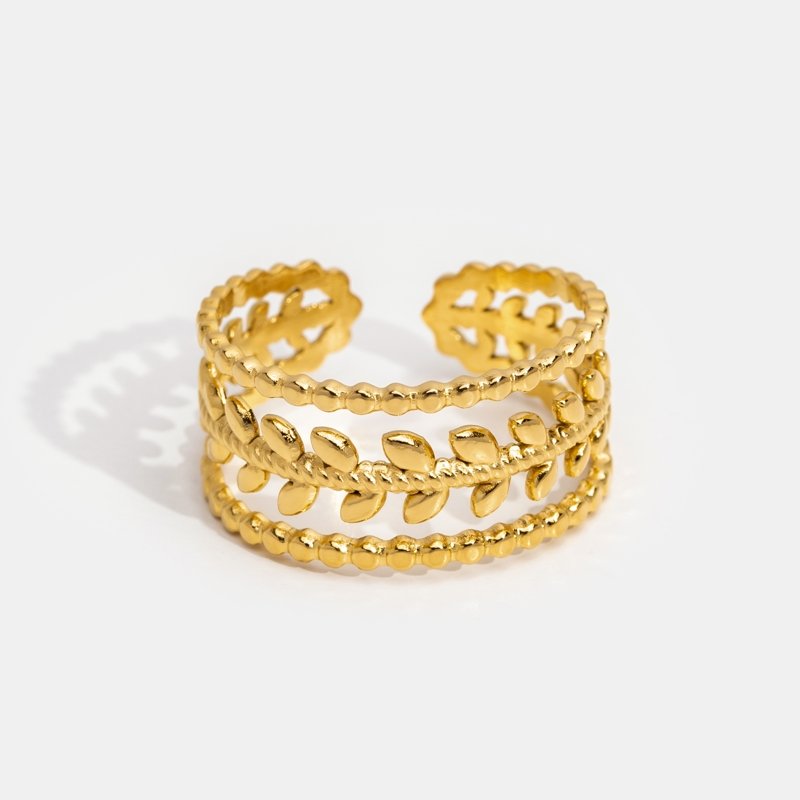 Marissa Layered Gold Leaf Ring