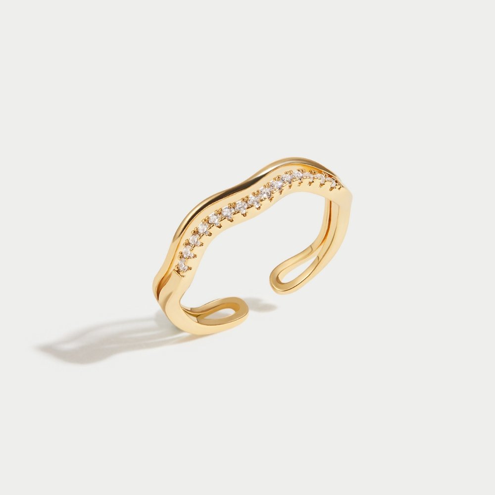 Layered Juni Gold & Crystal Ring