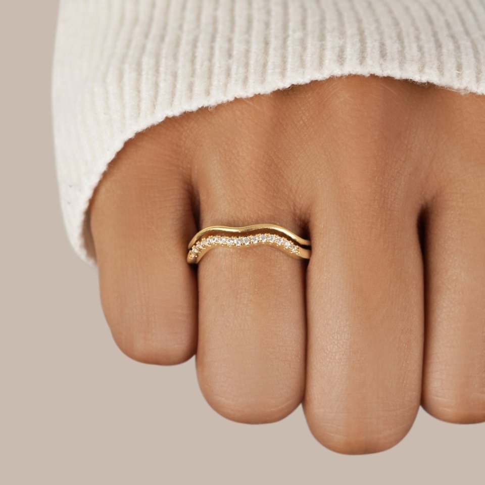 Layered Juni Gold & Crystal Ring