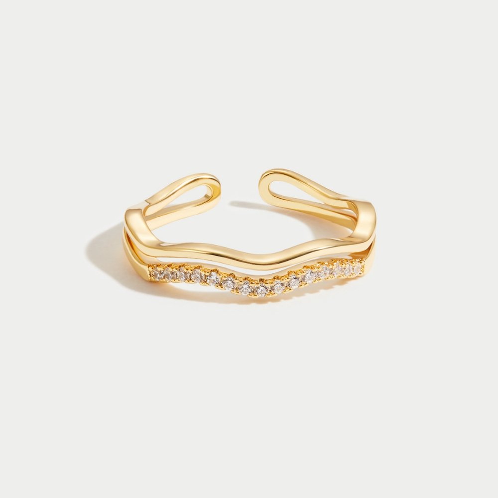 Layered Juni Gold & Crystal Ring