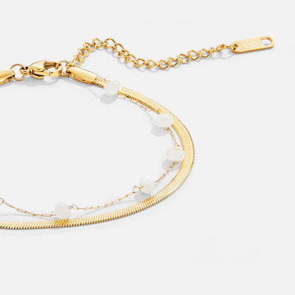 Layered Snake Chain Gold Anklet