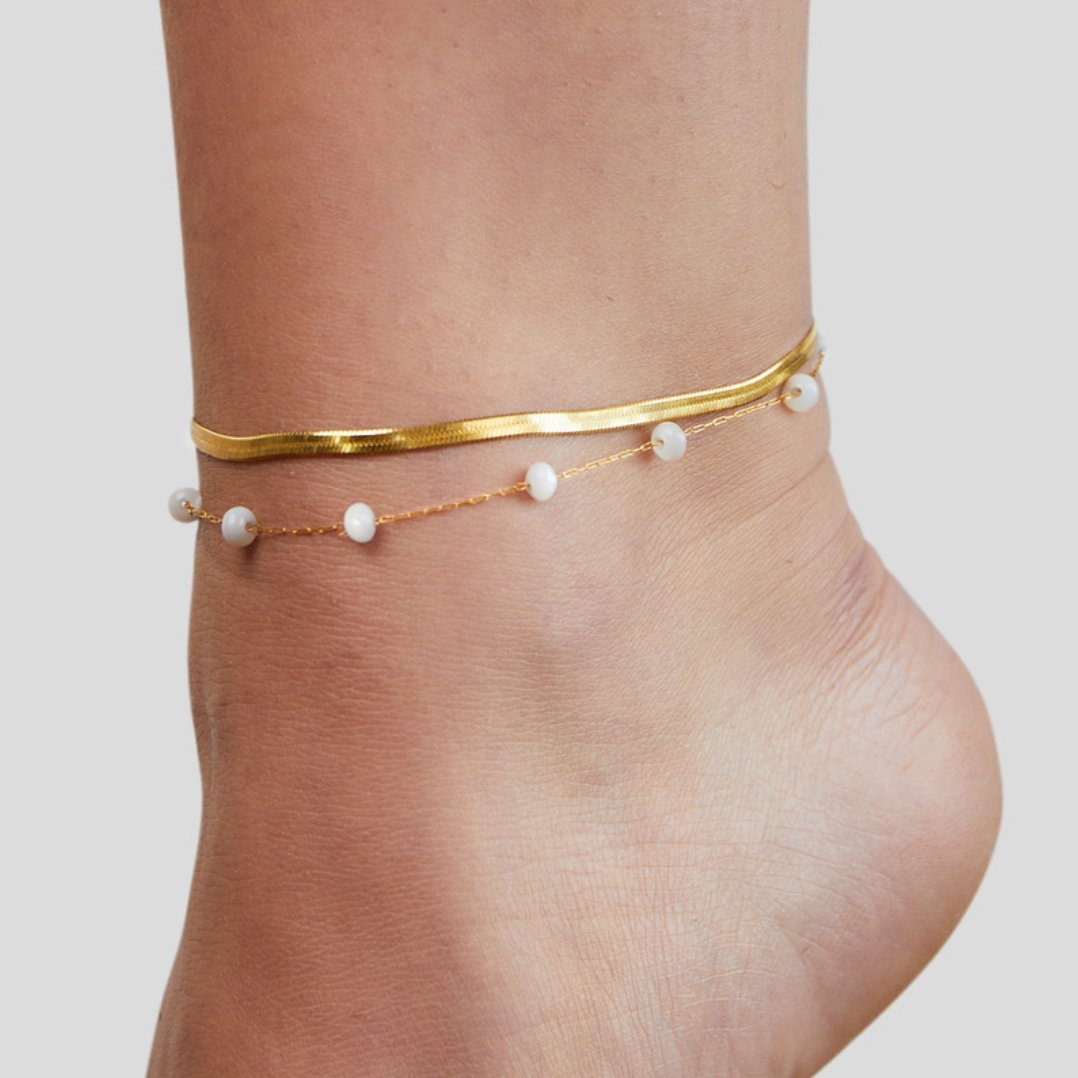 Layered Snake Chain Gold Anklet