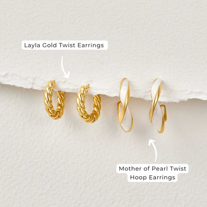 Layla Gold Twist Earrings