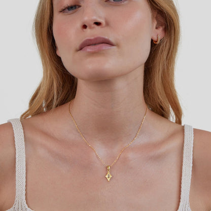 Luna White Opal Gold Necklace