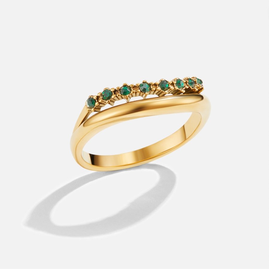 Marissa Emerald Green Layered Ring