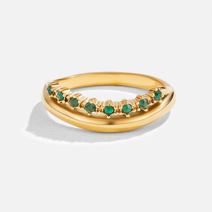 Marissa Emerald Green Layered Ring