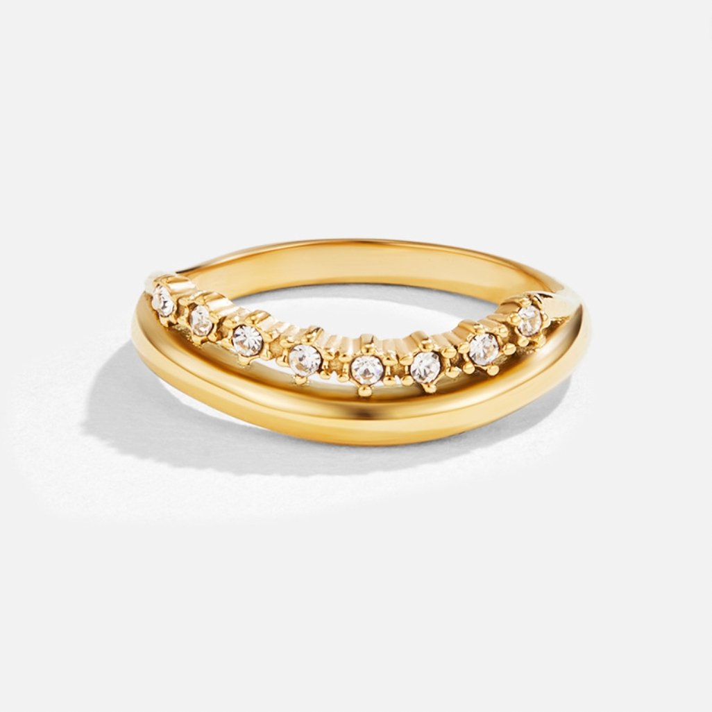 Marissa White Crystal Layered Ring