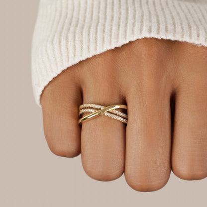 Messika 18K Gold Crystal Cross Ring