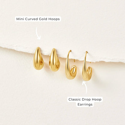 Mini Curved Gold Hoops