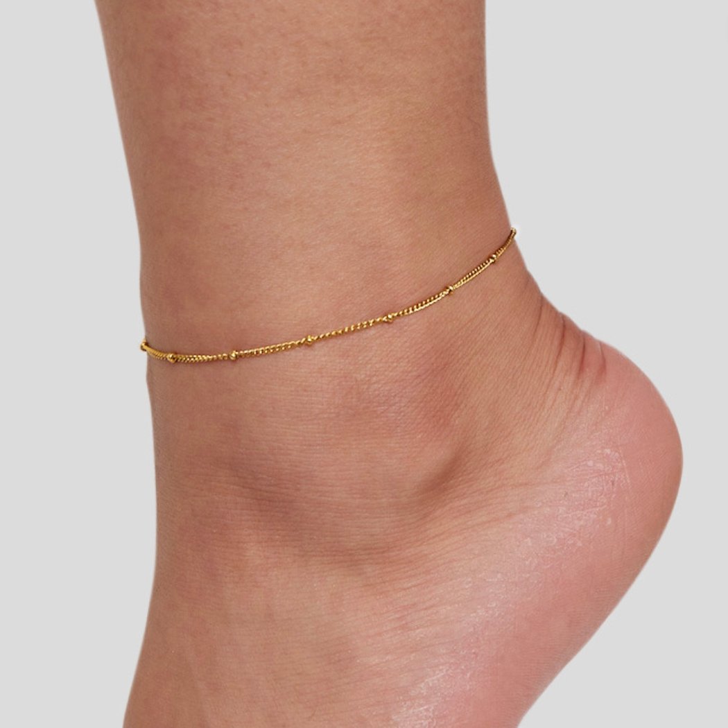 Mira Beaded Gold Anklet