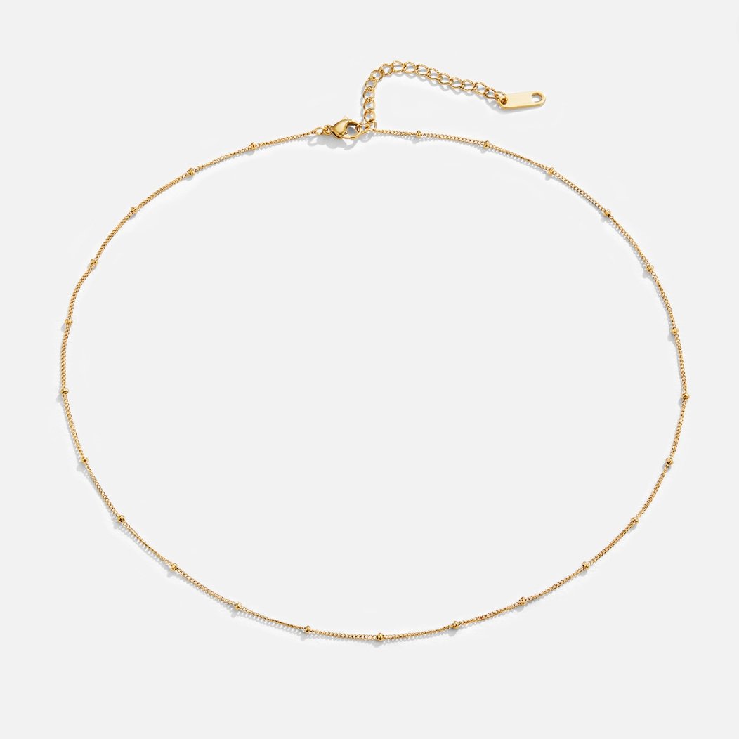 Niyah Bead Gold Chain Necklace