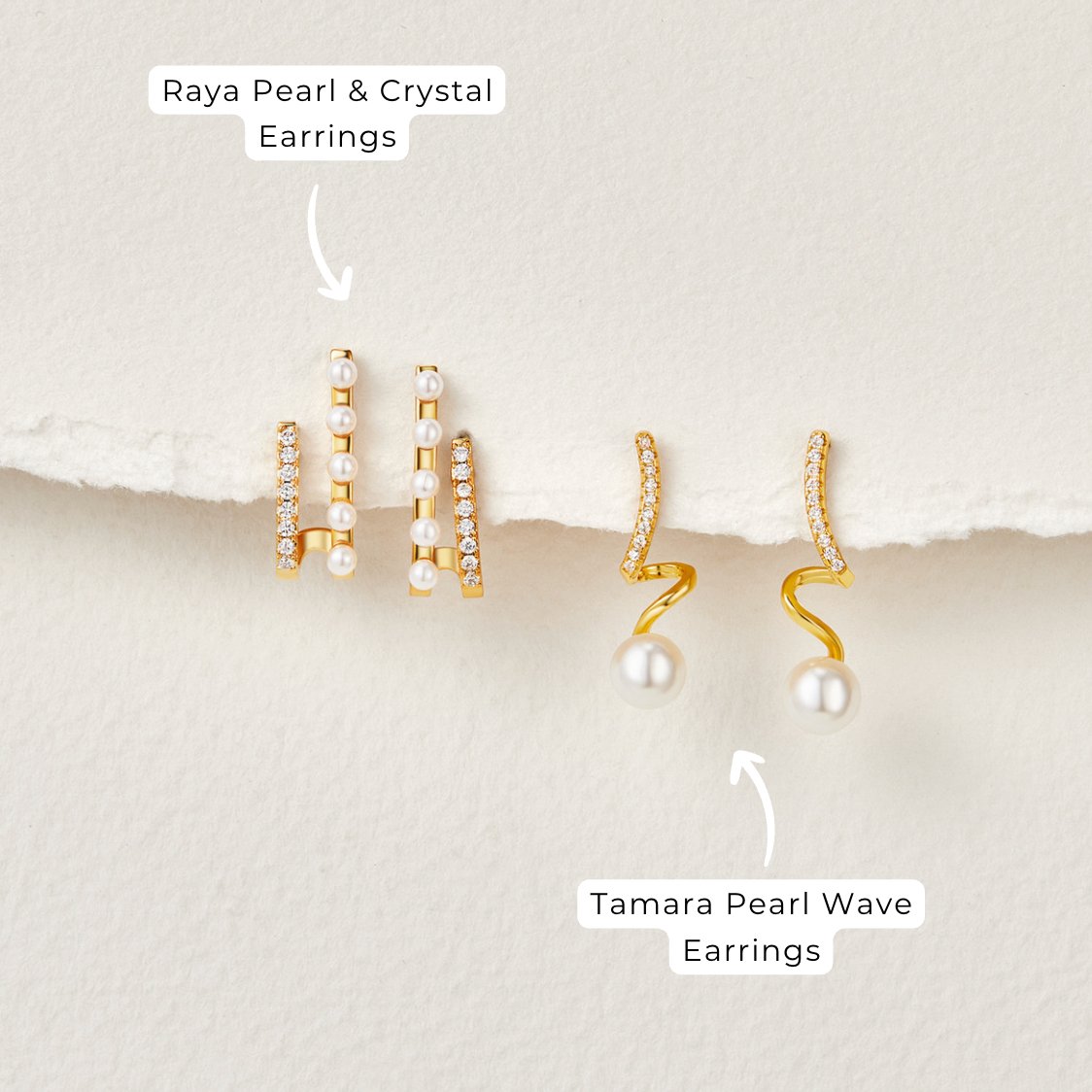 Tamara Pearl Wave Earrings