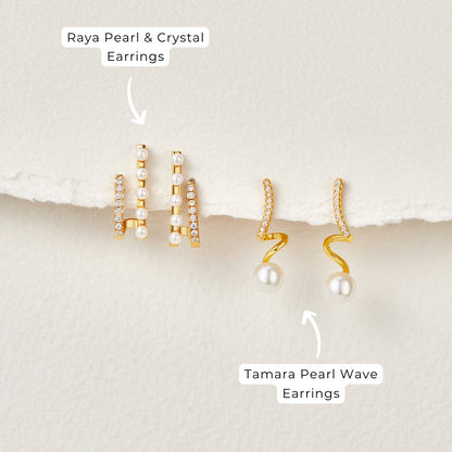 Tamara Pearl Wave Earrings