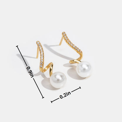 Tamara Pearl Wave Earrings