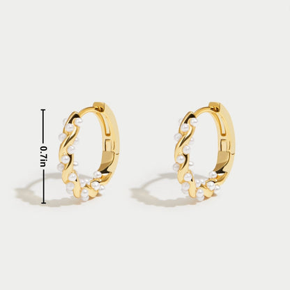 Valencia Pearl Hoop Earrings