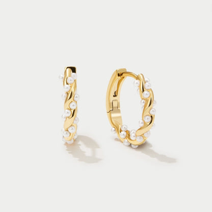 Valencia Pearl Hoop Earrings