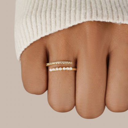 ¡°Wrap Me¡± Pearl & Crystal Ring